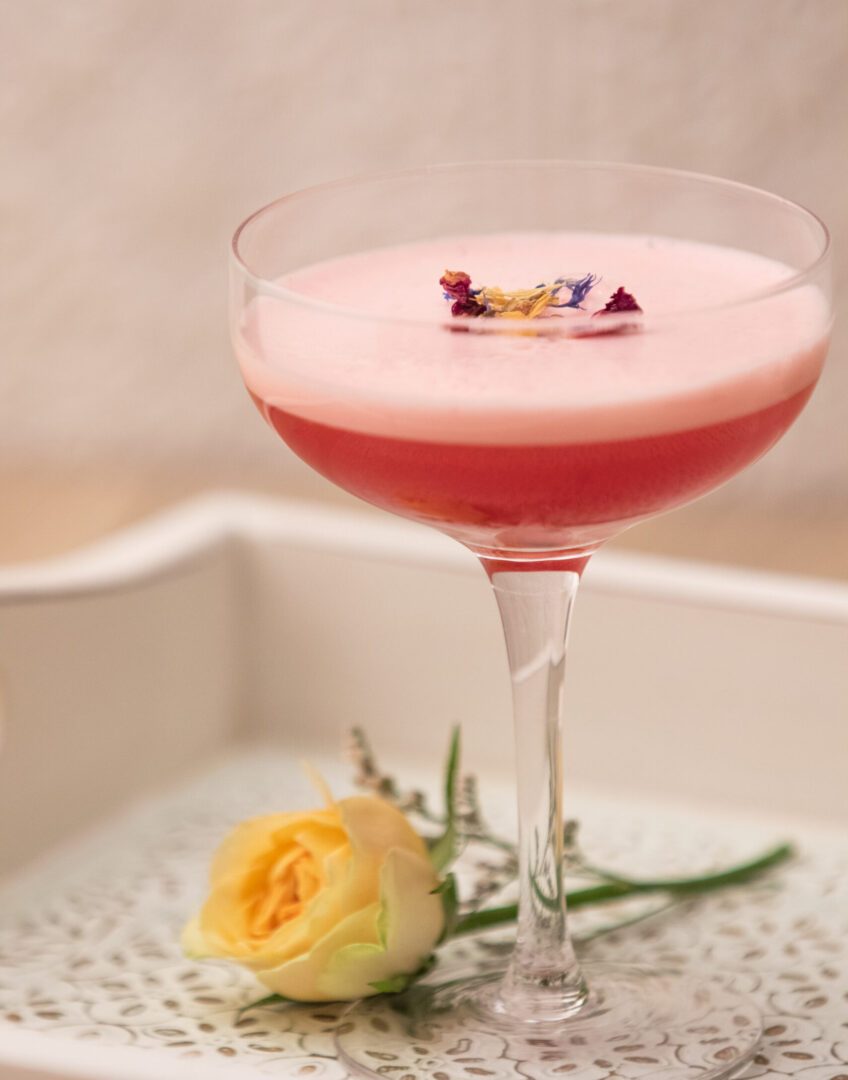 Recette cocktail floral : Le rose d'automne